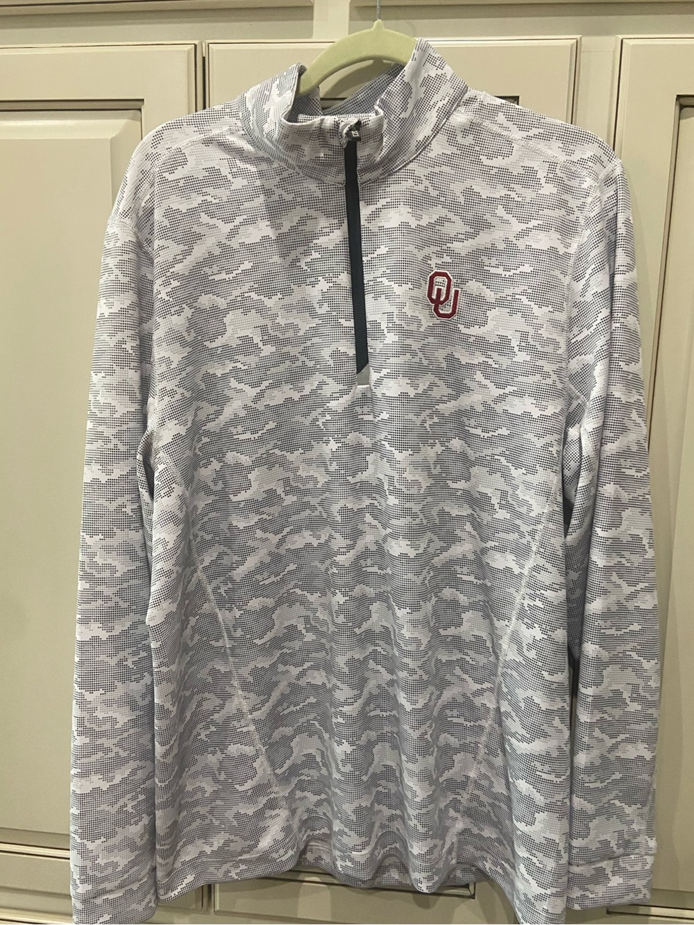 Cutter & Buck OU Oklahoma Traverse Stretch Eco Camo Print Quarter Zip
